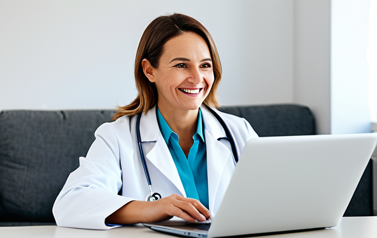 Online Doctor Consultation**

"A friendly doctor in a fully clothed white coat, smiling and consulting with a patient via a laptop screen in a bright, modern living room, fully clothed patient, appropriate content, safe for work, professional, perfect anatomy, well-formed hands, natural pose, high resolution, family-friendly."

**