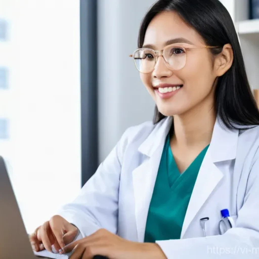 원격의료의 성공적인 실행을 위한 체크리스트 - **Prompt: Professional Telehealth Consultation at Home**
    Create an image of a confident Vietname...