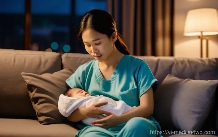 원격의료 서비스의 최신 발전 동향 - **Prompt:** A heartwarming scene of a young Vietnamese mother, in her late 20s, wearing comfortable ...