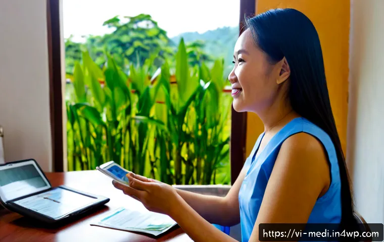 Home 13 원격의료 서비스의 보험 적용 범위 - Photorealistic Vietnamese family medicine telehealth consultation, a middle-aged Vietnamese woman se...
